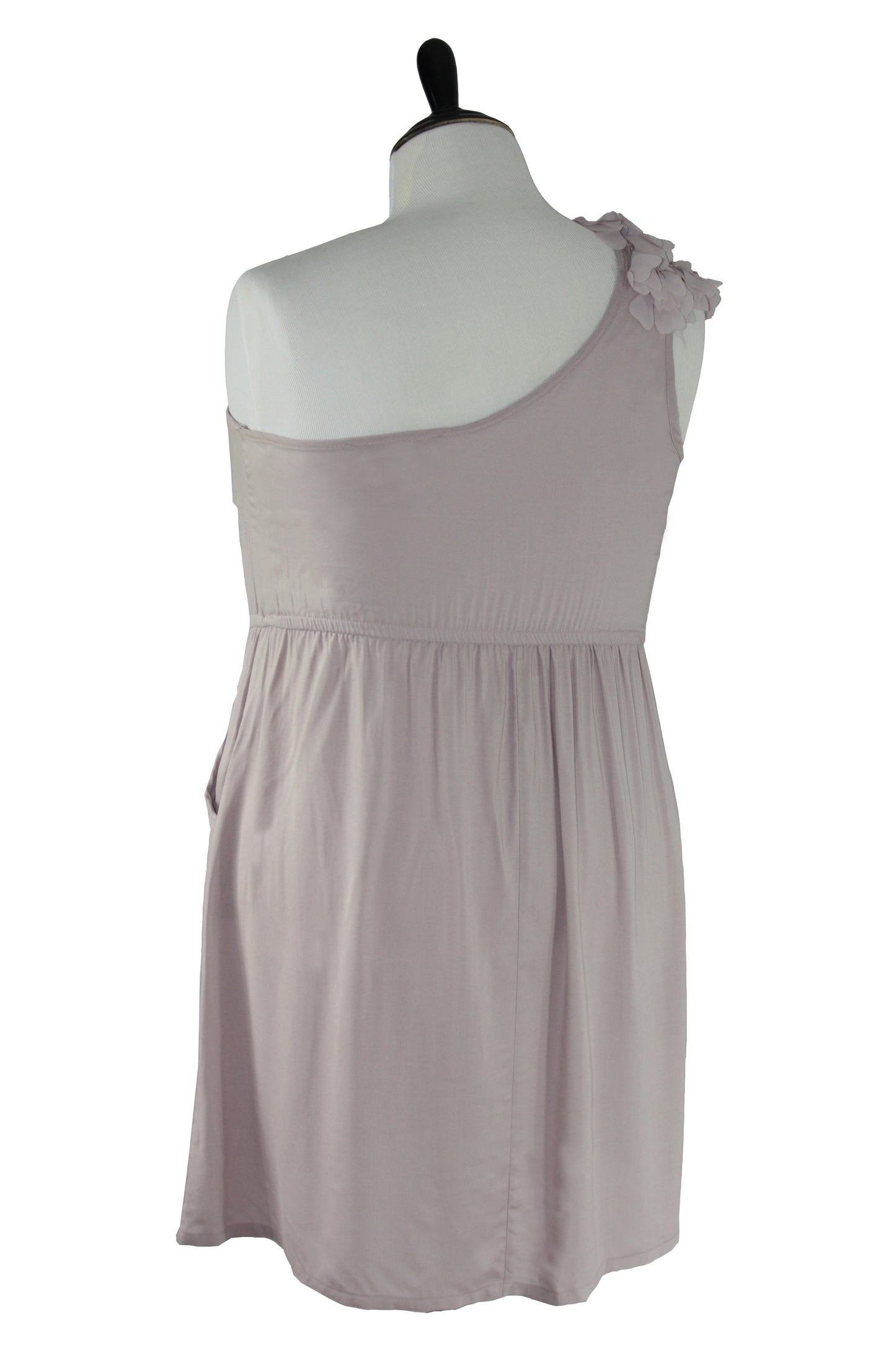 Graceful Chic: The One-Shoulder Light Purple & Ivory Dress