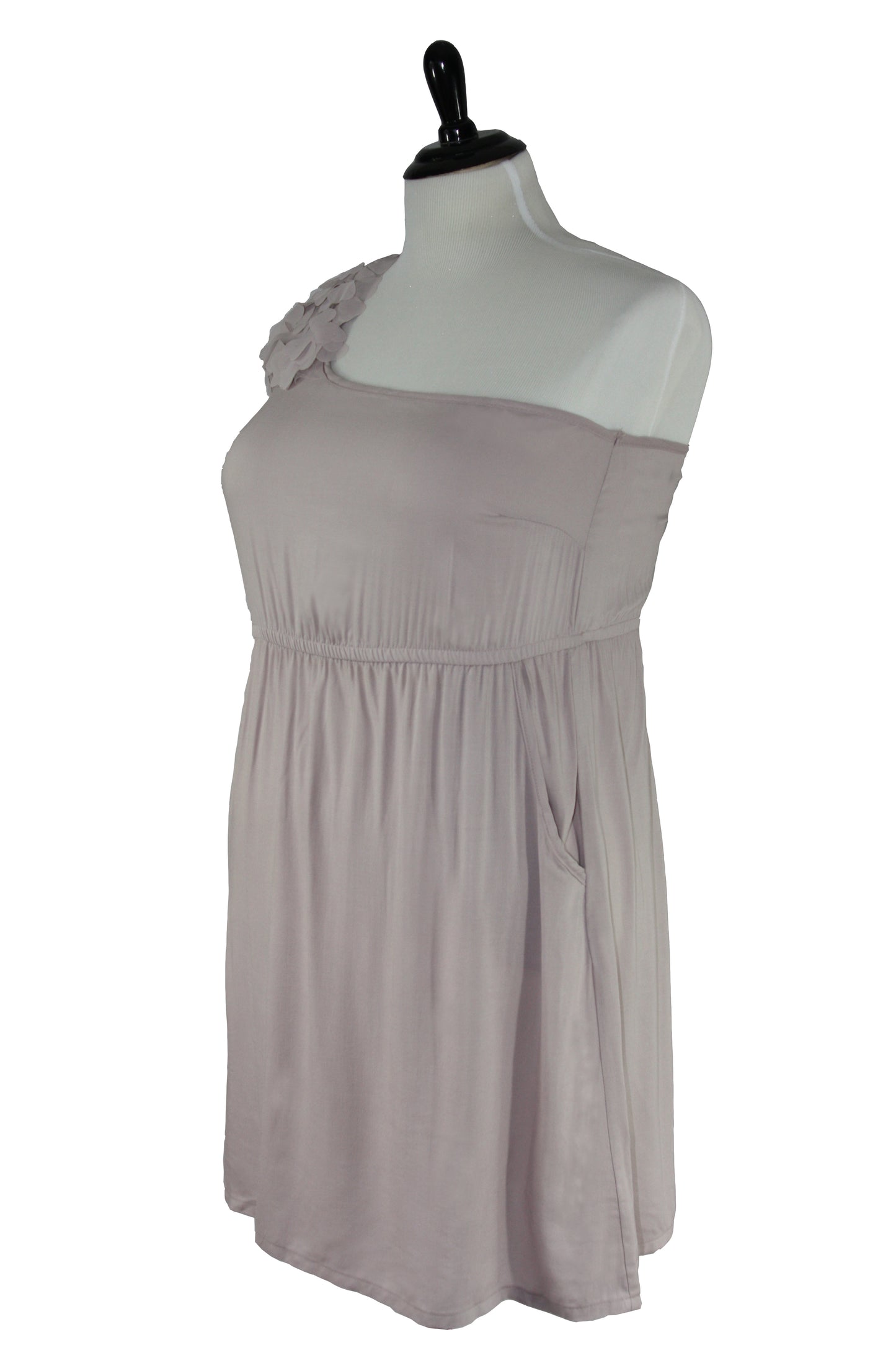 Graceful Chic: The One-Shoulder Light Purple & Ivory Dress