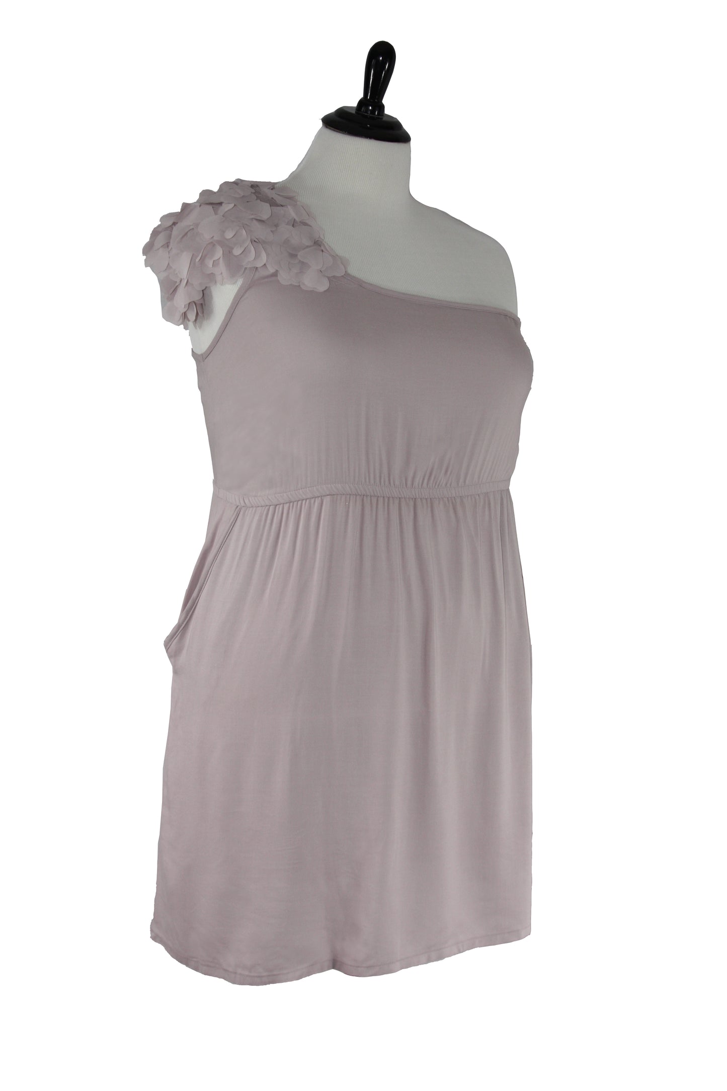 Graceful Chic: The One-Shoulder Light Purple & Ivory Dress
