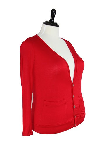 Cozy Comfort: Long Sleeve Red Sweater with Sleep-Fit Design