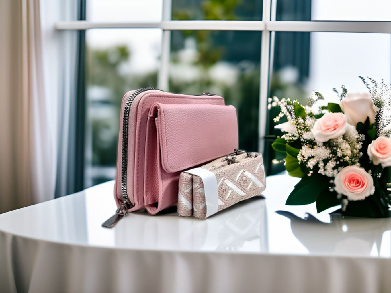 Chic Versatility: The Pink PU Luxury Multi-Functional Handbag for Modern Women